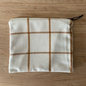 Orange Plaid Pouch, Handmade